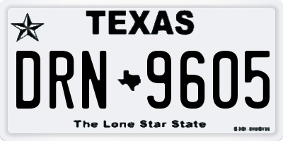 TX license plate DRN9605