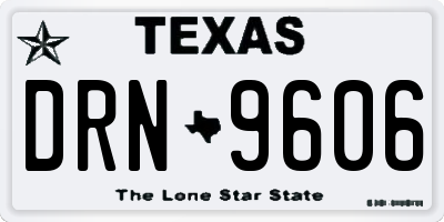 TX license plate DRN9606