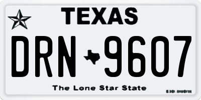 TX license plate DRN9607