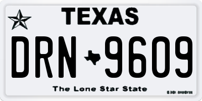 TX license plate DRN9609