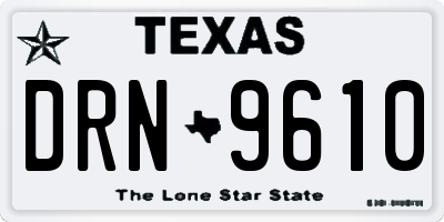 TX license plate DRN9610