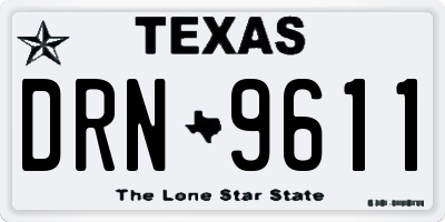 TX license plate DRN9611
