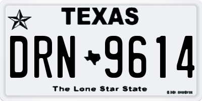 TX license plate DRN9614