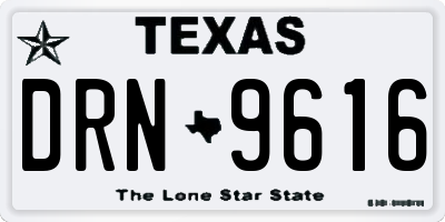 TX license plate DRN9616