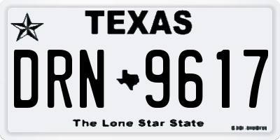 TX license plate DRN9617