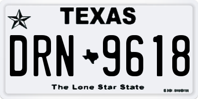 TX license plate DRN9618