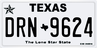 TX license plate DRN9624