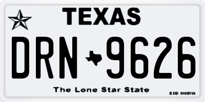 TX license plate DRN9626
