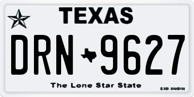 TX license plate DRN9627