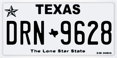 TX license plate DRN9628