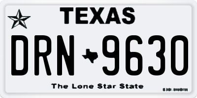 TX license plate DRN9630