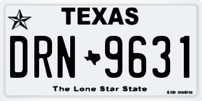 TX license plate DRN9631