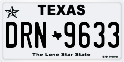 TX license plate DRN9633