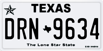 TX license plate DRN9634