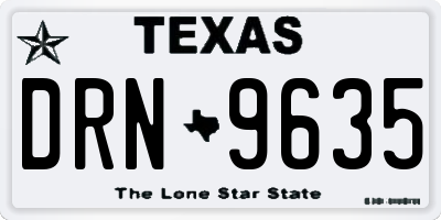 TX license plate DRN9635