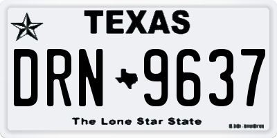 TX license plate DRN9637