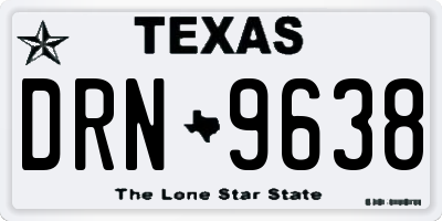 TX license plate DRN9638