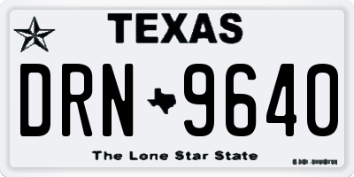 TX license plate DRN9640