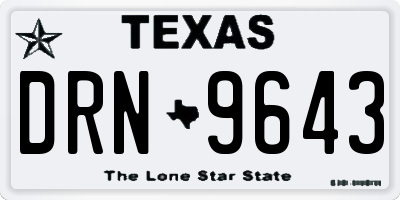 TX license plate DRN9643