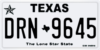 TX license plate DRN9645