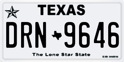 TX license plate DRN9646