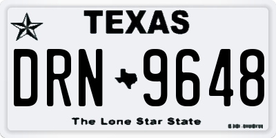 TX license plate DRN9648