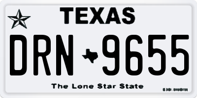 TX license plate DRN9655