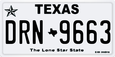TX license plate DRN9663