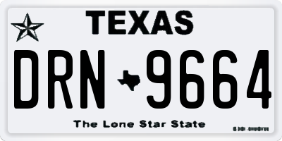 TX license plate DRN9664