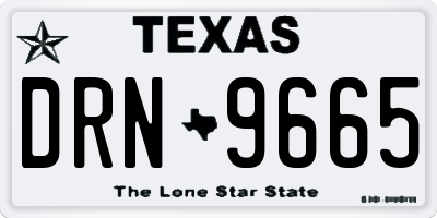 TX license plate DRN9665