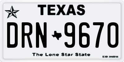 TX license plate DRN9670
