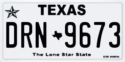 TX license plate DRN9673