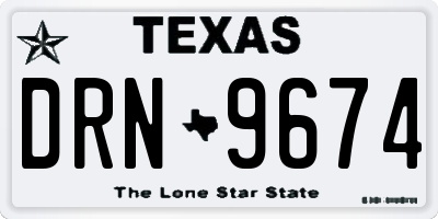 TX license plate DRN9674