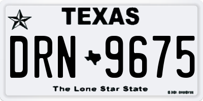 TX license plate DRN9675