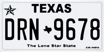 TX license plate DRN9678