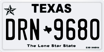 TX license plate DRN9680