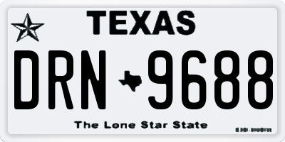 TX license plate DRN9688