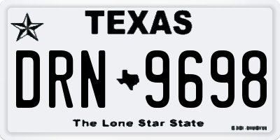 TX license plate DRN9698