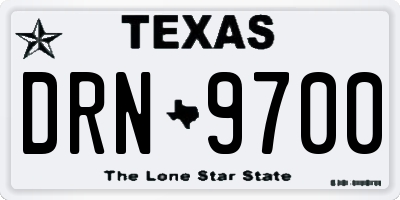 TX license plate DRN9700
