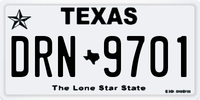 TX license plate DRN9701