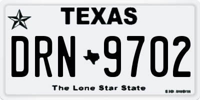 TX license plate DRN9702