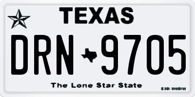 TX license plate DRN9705