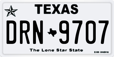 TX license plate DRN9707