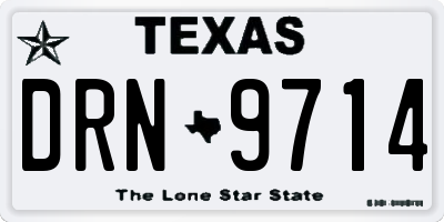 TX license plate DRN9714