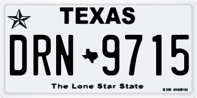 TX license plate DRN9715