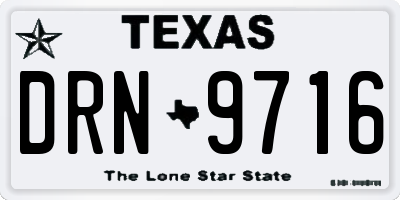 TX license plate DRN9716