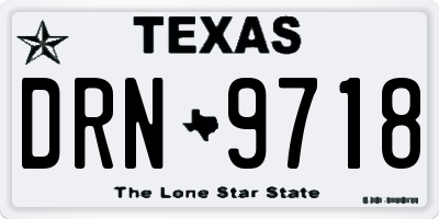 TX license plate DRN9718