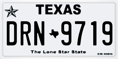 TX license plate DRN9719