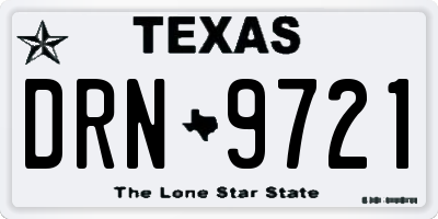 TX license plate DRN9721