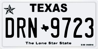TX license plate DRN9723